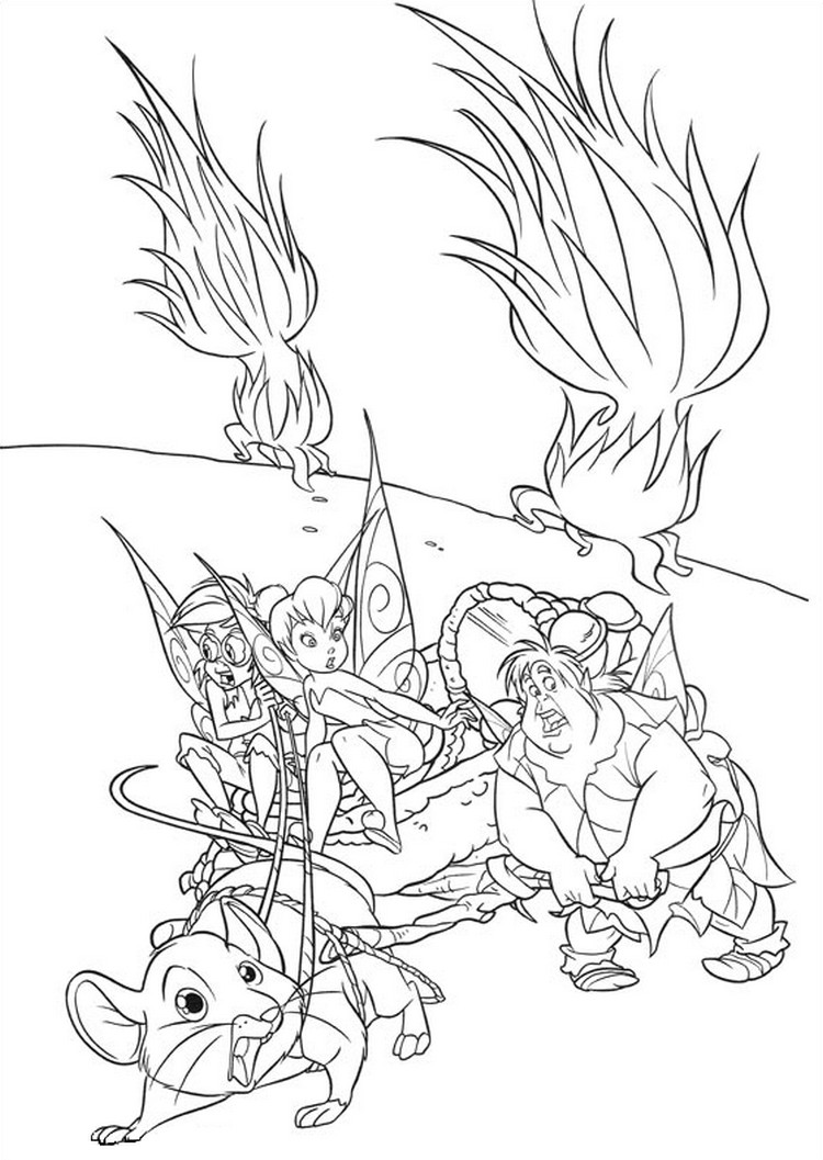 coloriage clochette et les herbes folles